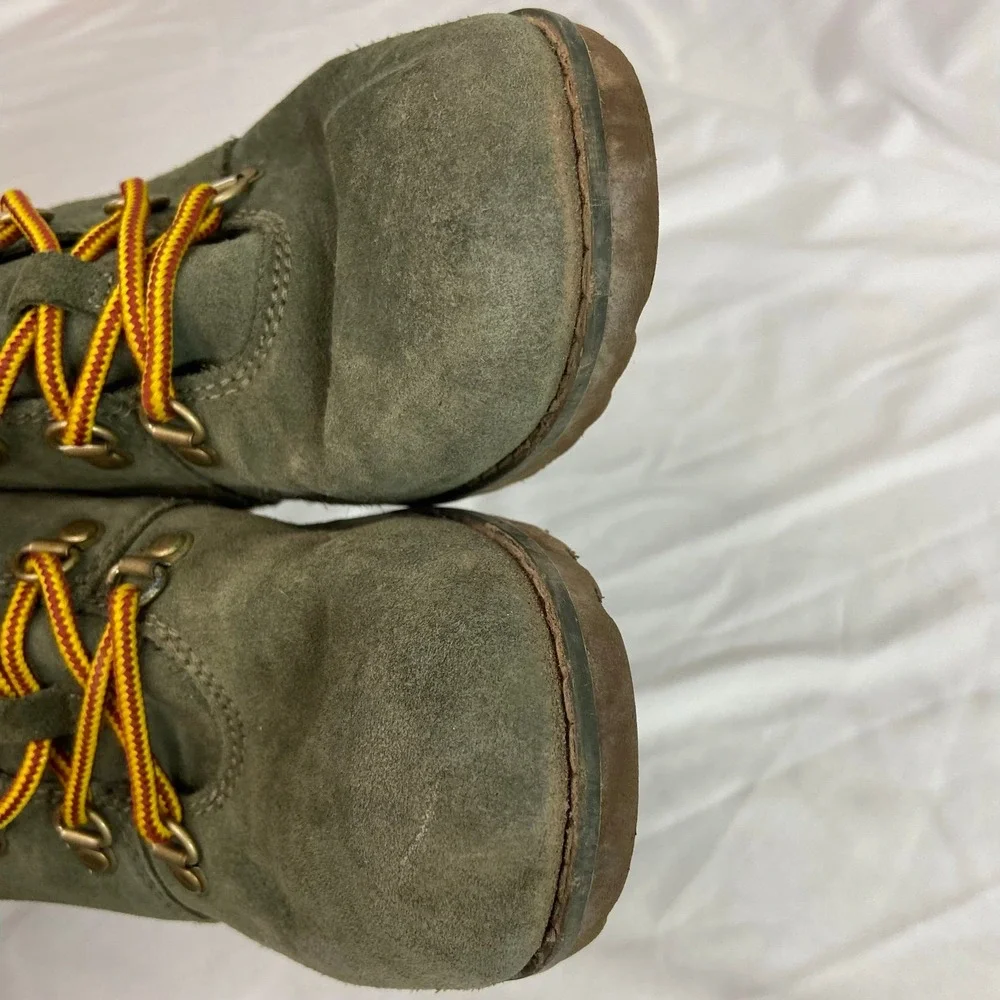 UGG youth girl's dark green insulated water resistant lace up‎ fur lined boots 2